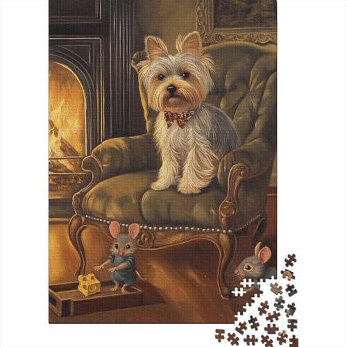 Yorkshire Terrier Puzzle 1000 Teile Schwer Puzzle Spielzeug Lernspiel Impossible Herausforderungsspielzeug Für Erwachsene Und Kinder Ab 12 Jahren 1000pcs (75x50cm) von UENDOKRNN