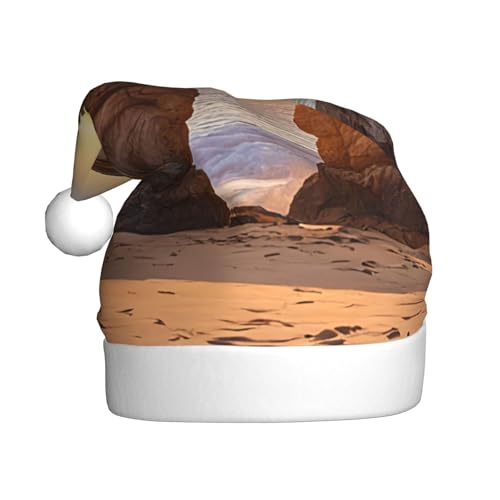 UENFFKDAP Arches National Park Plüsch Weihnachtsmützen Erwachsene Weihnachtsmützen Unisex Samt Bequeme Weihnachtsfeier Hüte Neujahr Party Dekorationen von UENFFKDAP