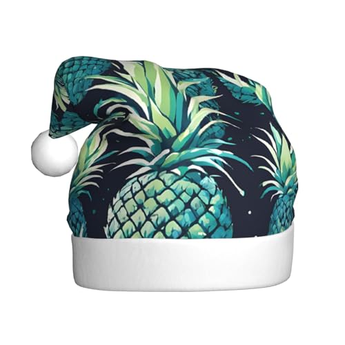 UENFFKDAP Blaue Ananas Plüsch Weihnachtsmützen Erwachsene Weihnachtsmützen Unisex Samt Bequeme Weihnachten Party Hüte Neujahr Party Dekorationen von UENFFKDAP