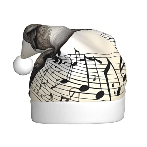 UENFFKDAP Musik-Symbol Plüsch Weihnachtsmützen Erwachsene Weihnachtsmützen Unisex Samt Bequeme Weihnachten Party Hüte Neujahr Party Dekorationen von UENFFKDAP