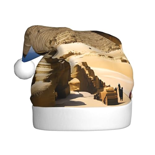 UENFFKDAP Pyramids Of Egypt Plüsch Weihnachtsmützen Erwachsene Weihnachtsmützen Unisex Samt Bequeme Weihnachtsfeier Hüte Neujahr Party Dekorationen von UENFFKDAP