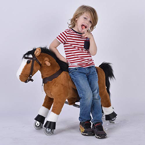 UFREE Horse Action Pony, Gehpferd Spielzeug, Schaukelpferd mit Rädern Schwindlig Reiten für Kinder im Alter von 3 bis 6 Jahren von UFREE