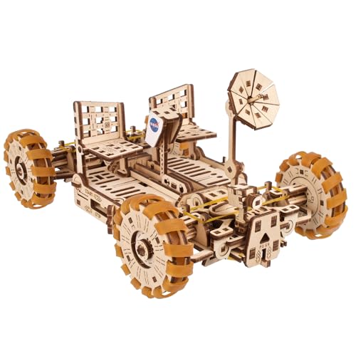 UGEARS NASA Lunar Rover Modellbausatz - 3D Holzmechanische Puzzles zum Zusammenbauen für Erwachsene - Weltraumgeschenke für Teen Boys - Offizielle NASA Weltraum-Modellbausätze von UGEARS