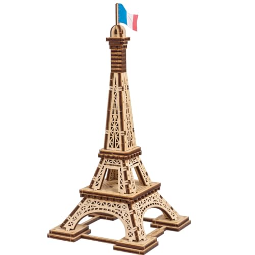 UGEARS Paris Tower 3D-Puzzle für Erwachsene - Modellbausätze Holzpuzzle Hobbys für Männer - 3D-Puzzle für Erwachsene - Holzmodellbausatz zum Bauen von UGEARS