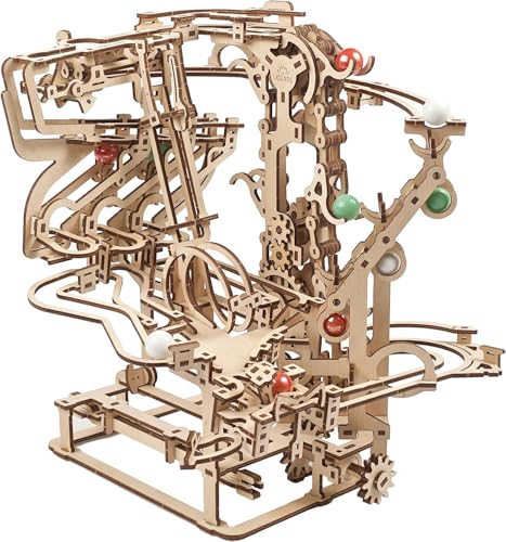 UGEARS 3D-Puzzle Kugelbahn-Kette – Vatertagsgeschenk, kreative 3D-Holzpuzzles für Erwachsene mit Gummibandmotor – Kugelbahn-Ketten-Holzmodellbausatz – einzigartiges Holzpuzzle – 3D-Puzzles Bausatz von UGEARS