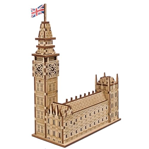 UGEARS Big Ben 3D-Puzzle für Erwachsene - Modellbausätze Holzpuzzle Hobbys für Männer - 3D-Puzzle für Erwachsene - Holzmodellbausatz zum Bauen von UGEARS