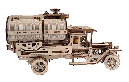 UGEARS 43227-443 LKW mit einem Tanker, mechanisches Holzmodell 3D-Puzzle Montageset von UGEARS