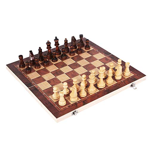 DREI in Einem Holz Schach Backgammon Checkers Reise Spiel Schach Set Bord Draft Unterhaltung Schach Sets von UGKSBDVJK