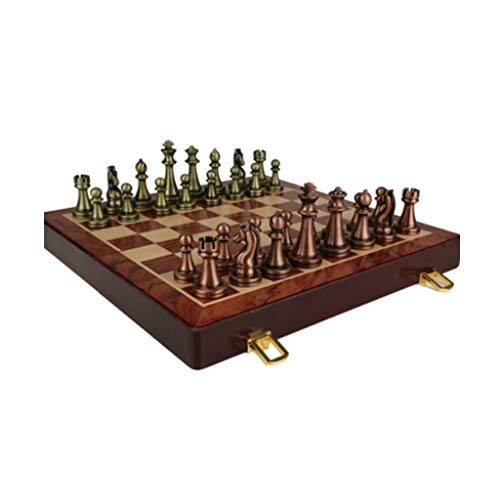 Faltbares Luxus-Schachspiel, tragbares Reiseschachspiel, leicht und einfach zu transportieren, EIN Geschenk für Schachliebhaber und -schüler. Schachspiele von UGKSBDVJK