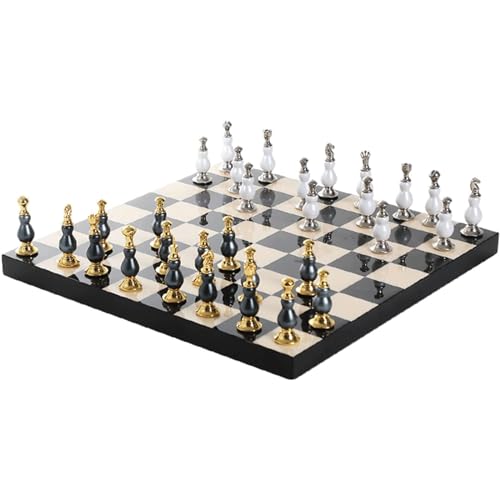 Familienspaß, Luxus-Profi-Schach, handgefertigtes Reiseschachspiel mit handgefertigten Schachfiguren, Brettspiele für Kinder und Erwachsene, Kunsthandwerk von UGKSBDVJK