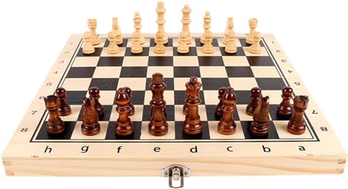 Internationales Schach, Holzschachspiel, Faltbares Schachspiel mit magnetischen Figuren mit Aufbewahrungsfächern, 4 Damen zum Trainieren von Brettspielen, Schachgeschenken von UGKSBDVJK