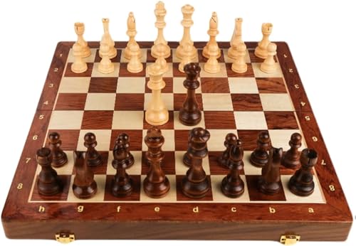 Internationales Schach, Holzschachspiel, professionelles Luxus-Schachspiel, tragbares Reiseschachbrett für pädagogisches Familiengeburtstagsspiel, Schachgeschenke von UGKSBDVJK