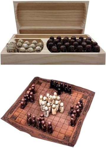 Internationales Schach, traditionelle Strategie, tragbares Schachbrettspiel, Tisch-Vintage-Schachspiel für Zwei Spieler, für Erwachsene und Jungen und Mädchen, Schachgeschenke für Anfänger von UGKSBDVJK