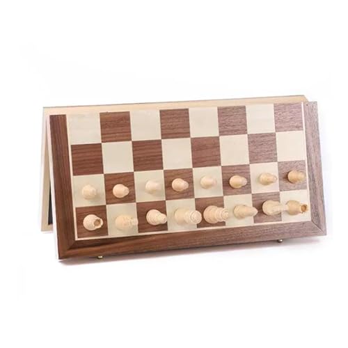 Klassisches magnetisches Faltschachspiel, Reiseschachbrett aus Holz und tragbares Schachbrettspiel, perfekt als Sammlungsdekor von UGKSBDVJK