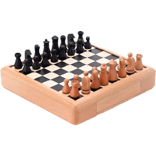 Professionelles Luxus-Schach für die ganze Familie, Schachbrett und Schachfiguren aus Holz, Schachspiel mit Schubladenaufbewahrung für Kinder und Erwachsene, Kunsthandwerk von UGKSBDVJK