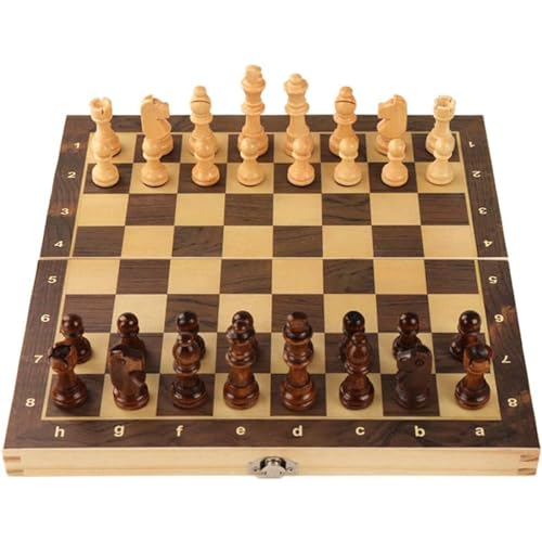 Professionelles Schach für die ganze Familie, klappbares Schachbrett aus Holz, handgefertigte Schachfiguren, handgefertigtes Schachset für Kinder und Erwachsene von UGKSBDVJK