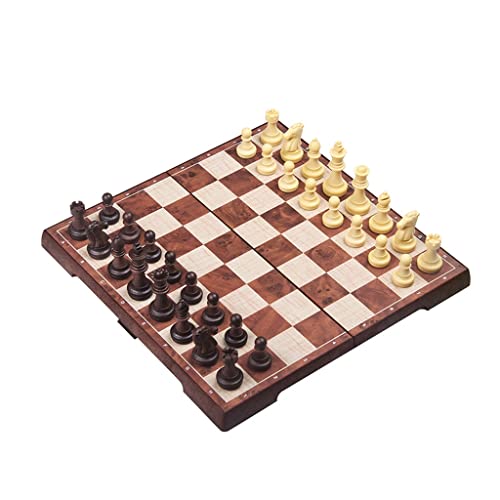 Reiseschach, magnetisches Schachspiel, 12-Zoll-Schachbrett aus Kunststoff mit Plastikfiguren, faltbares Schach, Reiseschachspielset für Erwachsene, Schachbrettspielset für Anfänger von UGKSBDVJK