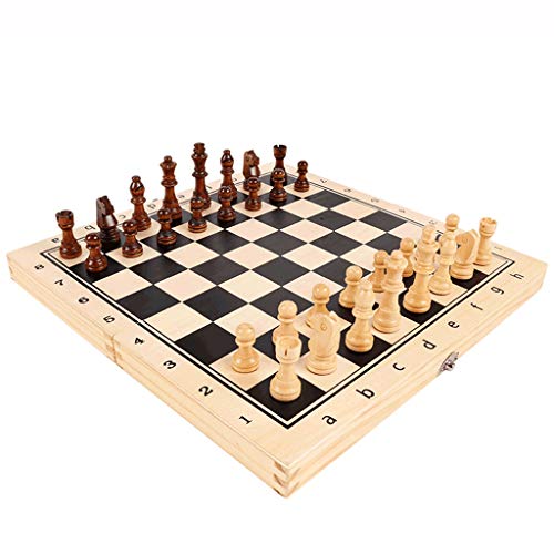 Reiseschach, zusammenklappbares magnetisches Schachspiel aus Holz, 2 zusätzliche Damen, mit Aufbewahrungsfächern für Spielsteine, tragbare Reiseschachbrettspielsets, Schachbrettspielset S/M/L von UGKSBDVJK