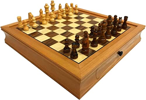Schach Hölzernes Internationales Schachspiel Handgefertigtes Schachspiel Mit Magnetischen Schachfiguren Und Schublade Großes Klassisches Retro-Schachspiel Für Erwachsene Schachbrett-Set-Spiel von UGKSBDVJK