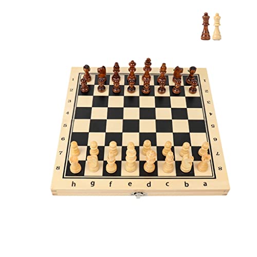 Schach Magnetisches Schach Faltbares Schachbrettset aus Holz mit Aufbewahrungsfächern für die Figuren Tragbares Reiseschachspiel für Erwachsene, 2 zusätzliche Schachbrettsets mit Damen von UGKSBDVJK