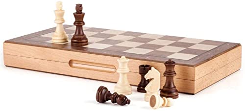 Schach für die ganze Familie, 40,6 cm, magnetisches Schachspiel aus Holz, 2 zusätzliche Damen, Klappbrett, handgefertigt, tragbares Reiseschachbrett mit Schachfiguren, Kunsthandwerk von UGKSBDVJK