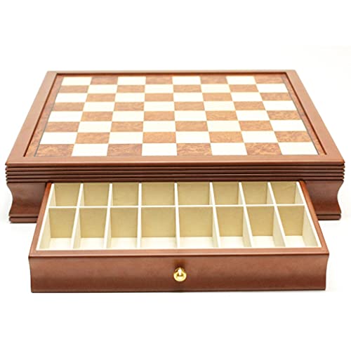 Schachbox aus Holz, Schachbrett, Aufbewahrungsbox für Schachfiguren mit Schublade, 16 Fächern, integriertem Ablagefach für Schachspiel, Schachgeschenke von UGKSBDVJK