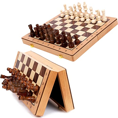 Schachbrett-Set, Schachspiel, Holzschachspiel mit klappbarem Schachbrett, Schach und Aufbewahrungsbox, Brettspiel mit 2 zusätzlichen Königinnen, Schachspiel, Schachbretter von UGKSBDVJK