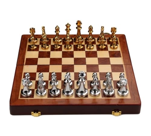 Schachbrett-Set, Schachspiel, Schach, Massivholz-Schachspiel, Schachspiele, Schach, Holzbrettspiel, zusammenklappbares tragbares Aufbewahrungsbrett, Schachspiel, Schachbretter von UGKSBDVJK