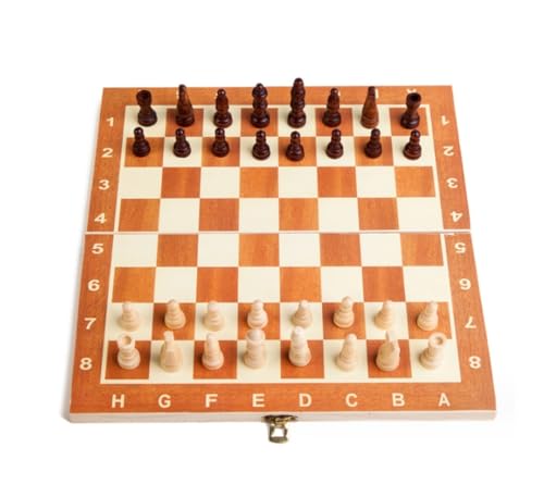 Schachbrett-Set, Schachspiel, Schach, faltbares magnetisches Schachspiel aus Holz mit internem Speicher, Schachbrett-Sammlung, tragbares internationales Schachspiel, Schachbretter von UGKSBDVJK