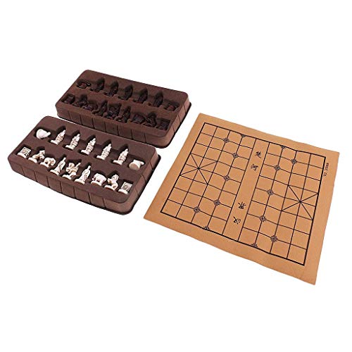 Schachbrett-Set, Vintage, stereoskopisches Schach, Kunstleder, Schachbrett, traditionelles chinesisches Schach, Xiangqi, Kunsthandwerksfiguren-Set, traditionelle Spiele von UGKSBDVJK