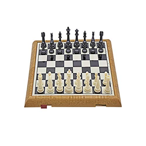 Schachbrett-Set, magnetisches Reise-Schachspiel mit faltbarem Schachbrett, Aufbewahrungstasche für Figuren, Reise-Schachbrett, geeignet für Anfänger, Schachspiele von UGKSBDVJK