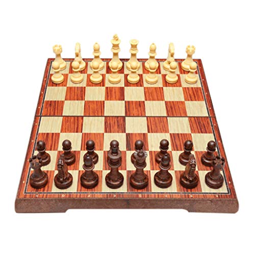 Schachbrett-Set, mikromagnetisches Schachspiel mit faltbarem Schachbrett und Aufbewahrungstasche für Figuren, Anleitung für Anfänger, Schachspiel, Reiseschachspiele von UGKSBDVJK