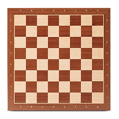 Schachbrett aus Holz mit Rutsch-Design, eingelegtes Mahagoniholz und Ahornholz, professionelles Schachbrett, 18,9 Zoll, Schachgeschenke von UGKSBDVJK