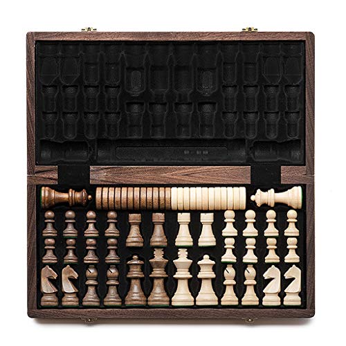 Schachspiel 2-in-1 Schach- und Dame-Set, 15 Zoll großes, faltbares Schach- und Dame-Set-Brett mit tragbarer, Faltbarer Innenaufbewahrung, Reise-Schachspielbrett, Schachspielbrett-Set von UGKSBDVJK