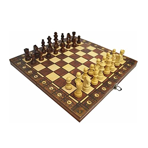 Schachspiel International 3 in 1 Schach-Dame, Faltkoffer Reiseschachbrettspiel Schachbrettspiel Holzschachspiel Schachspiel volle Größe von UGKSBDVJK