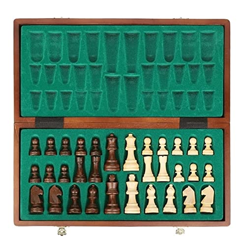 Schachspiel Internationales Schachspiel aus Holz, 15 x 15 Zoll Schachspiel Schachspiele Tragbares, faltbares Schachspiel von UGKSBDVJK