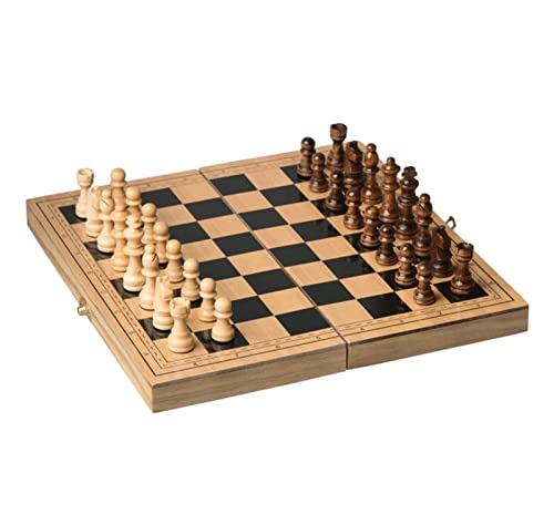 Schachspiel Schachbrettspiel 15-Zoll-Schachspiel Magnetisches Reiseschachspiel Klappbares Holzset mit Aufbewahrungsschlitz Internationales Schach von UGKSBDVJK