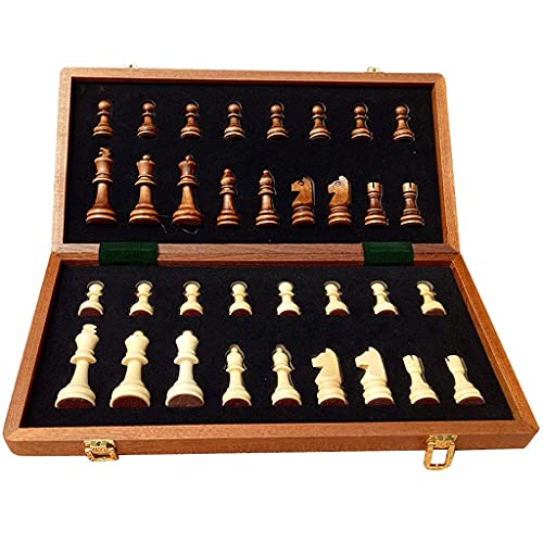Schachspiel aus Walnussholz, eingebettetes Schachspiel, Turnier-Holzset mit 2 zusätzlichen Damen und Aufbewahrung von UGKSBDVJK