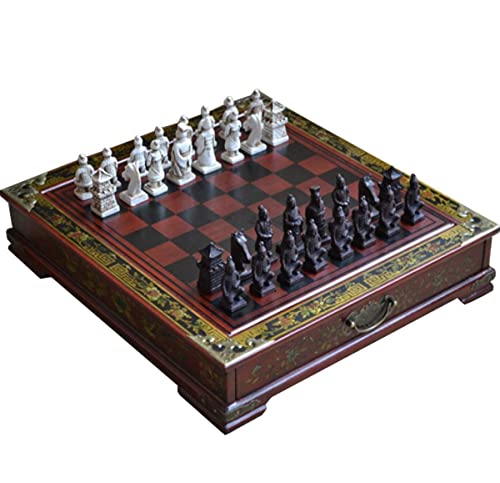 Schachspiel im Retro-Stil im chinesischen Stil, Terrakotta- und Pferde-Schach, Geschäftsgeschenk von UGKSBDVJK
