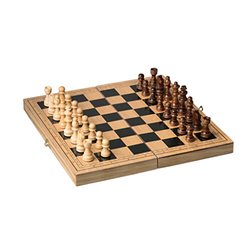 Schachspiele Magnetisches Schachspiel aus Holz Tragbares, faltbares Reiseschachbrett mit handgeschnitzten Schachfiguren für Erwachsene und Anfänger von UGKSBDVJK
