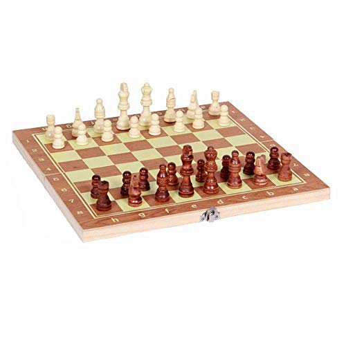 Schachspiele Schachspiel, zusammenklappbar, magnetisch, hölzernes Standard-Schachspielbrett-Set mit aus Holz gefertigten Figuren und Aufbewahrungsfächern für Schachfiguren von UGKSBDVJK