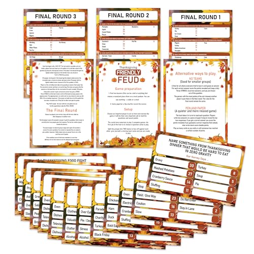 UHADRE Thanksgiving Family Fehd, Thanksgiving Games, Thanksgiving Game Night Family Activity, Thanksgiving Themed Trivia Quiz, Family Fehd Card Game GESC01 von UHADRE