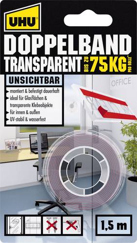 UHU 45375 45375 Doppelseitiges Klebeband UHU® Transparent (L x B) 1.5m x 19mm 1St. von UHU