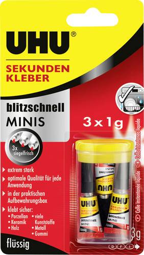 UHU blitzschnell MINIS flüssig Sekundenkleber 45415 3g von UHU