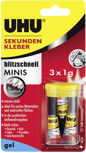 UHU blitzschnell MINIS gel Sekundenkleber 45370 3g von UHU