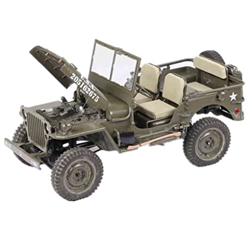 UIGJIOG 1941 Willys Remote Controlled Off-Road Buggy 1: 6 Skalenlegierungs-Alloy-Druckguss-Automodell-Armee-LKW 2.4 Ghz-Fahrzeuge Detaillierte Replik Geschenke Sammlerstücke von UIGJIOG