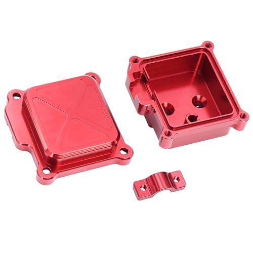 UIKEEYUIS 1 stücke 1/14 Aluminium Legierung Empfänger Box Für 14210 14209 Auf Straße Fahrzeuge Robust RC Auto Zubehör Ersatz Teile RC Upgrade Teil, Rot von UIKEEYUIS