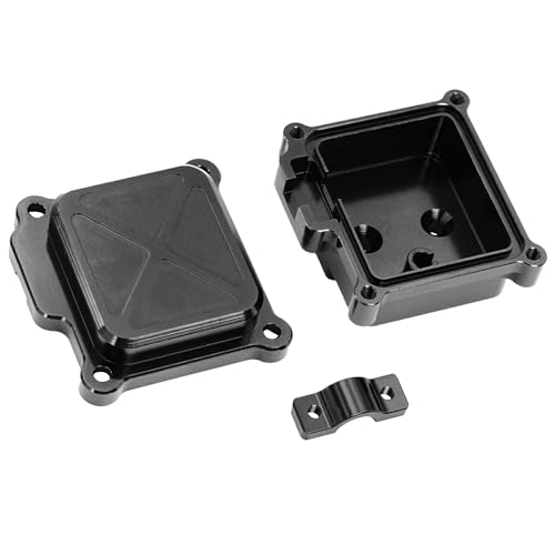 UIKEEYUIS 1 stücke 1/14 Aluminium Legierung Empfänger Box Für 14210 14209 Auf Straße Fahrzeuge Robust RC Auto Zubehör Ersatz Teile RC Upgrade Teil, Schwarz von UIKEEYUIS