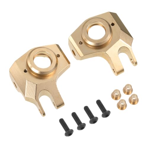 UIKEEYUIS 2 stücke Langlebige Lenkung Hub Carrier Messing Für SCX10 90046 1/10 Crawler Goldene RC Auto Zubehör Ersatz Teile RC Upgrade Teil von UIKEEYUIS