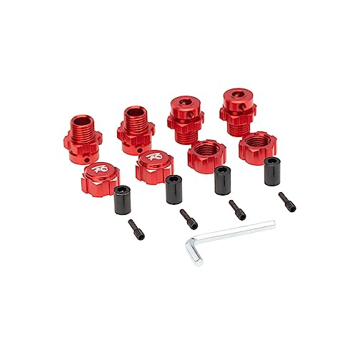 UIKEEYUIS 4 Stück Sechskantadapter Ersatzteil 17mm 1/10 Radverbinder Komponente Räder Zubehör Kit Ersatz für E REVO, Rot von UIKEEYUIS